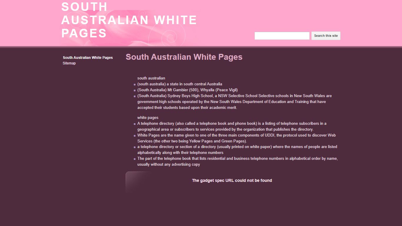 SOUTH AUSTRALIAN WHITE PAGES - Google